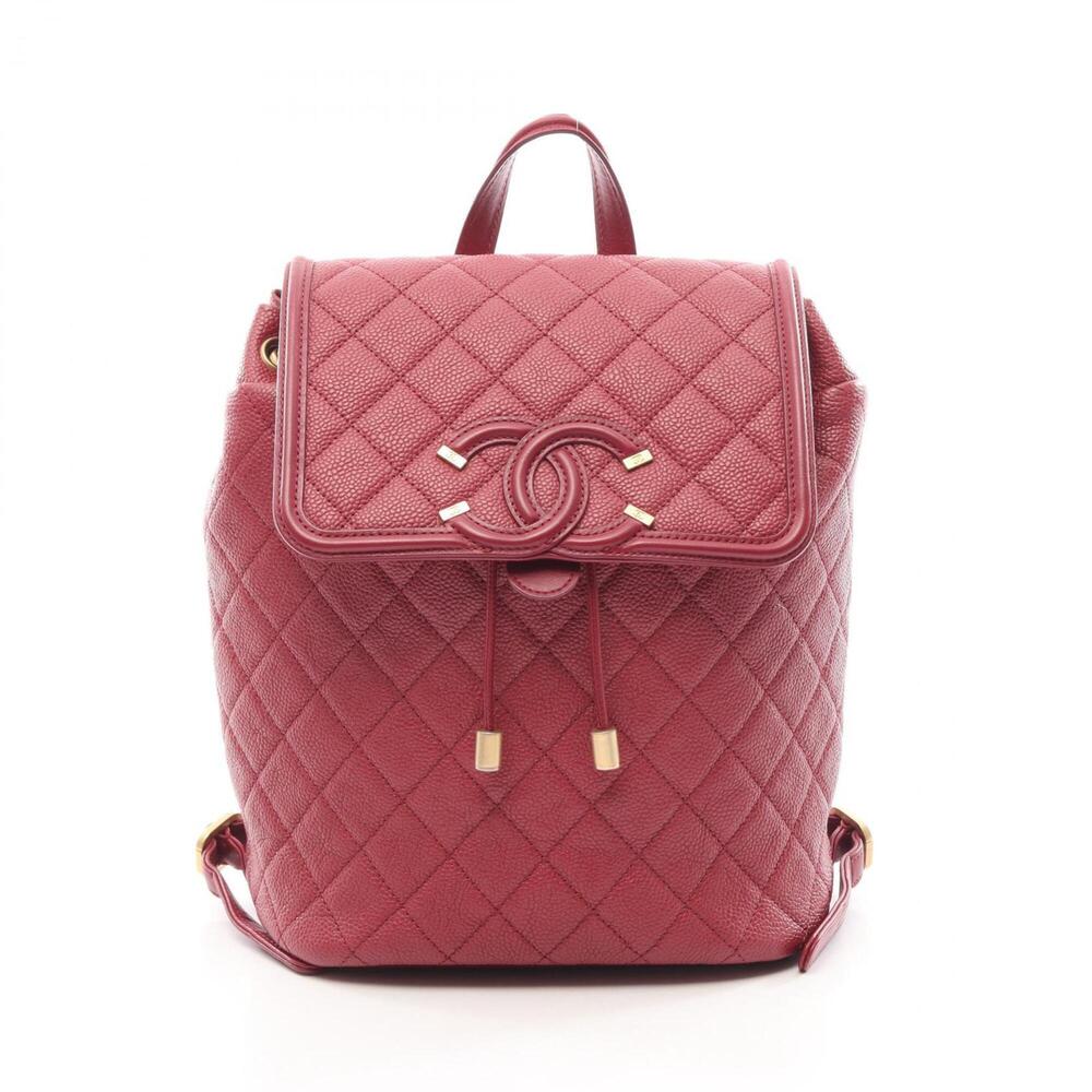 Chanel CC Filigree Matelassé Backpack/Handbag, Caviar Leather (Grained Calfsk...